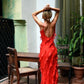 Vestido Longo no Chiffon com Babados
