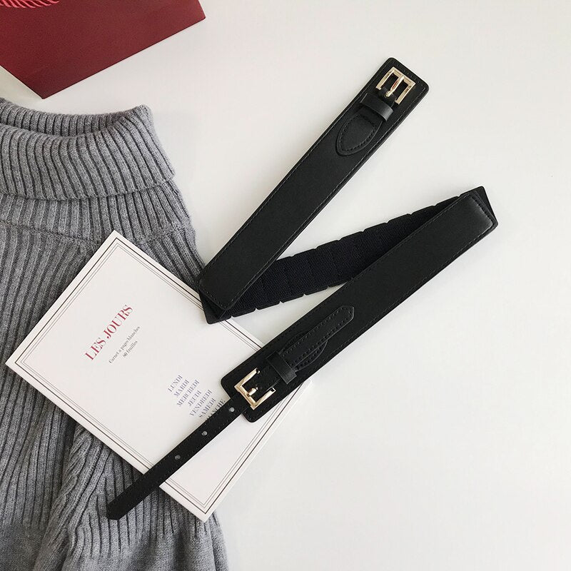 Cinto Couro Largo Feminino Fashion