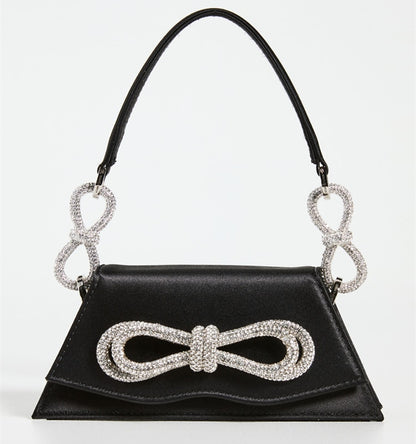 Bolsa Ombro Strass e Laço