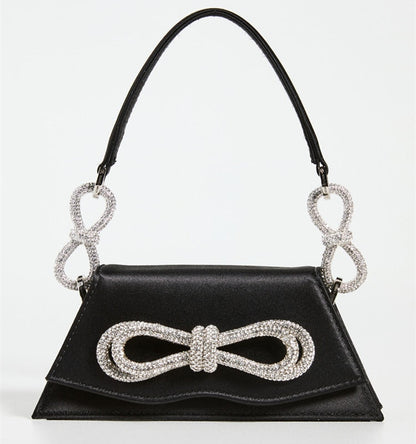 Bolsa Ombro Strass e Laço