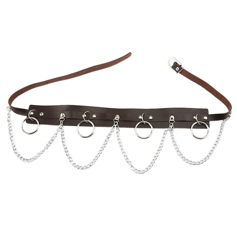 Cinto Feminino com Corrente Punk