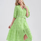  Vestido Laise Bordado com Cinto