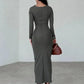 Vestido Longo Manga Comprida