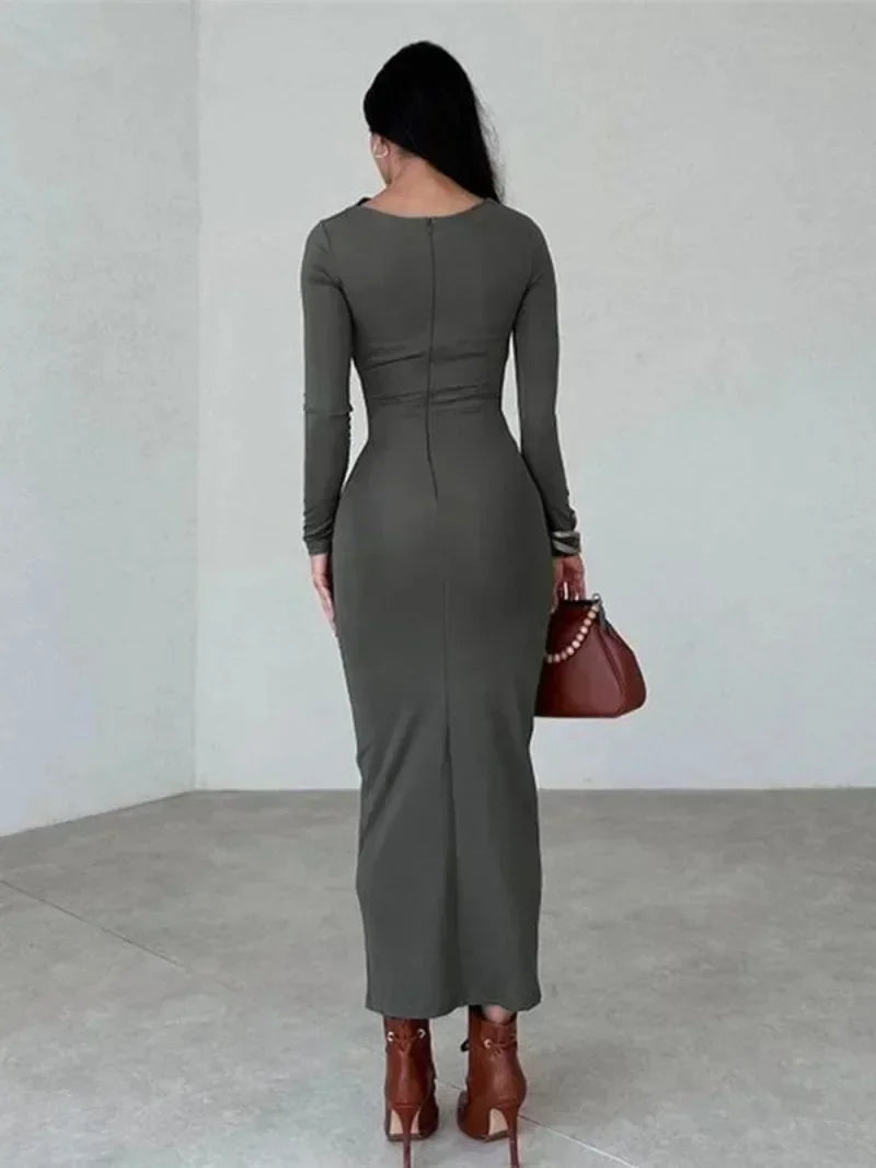  Vestido Longo Manga Comprida
