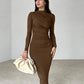   Vestido Longo Manga Comprida