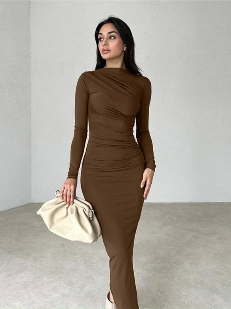   Vestido Longo Manga Comprida
