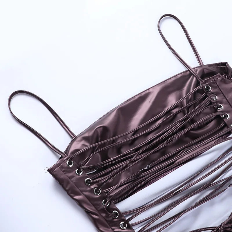 Vestido Midi de Couro