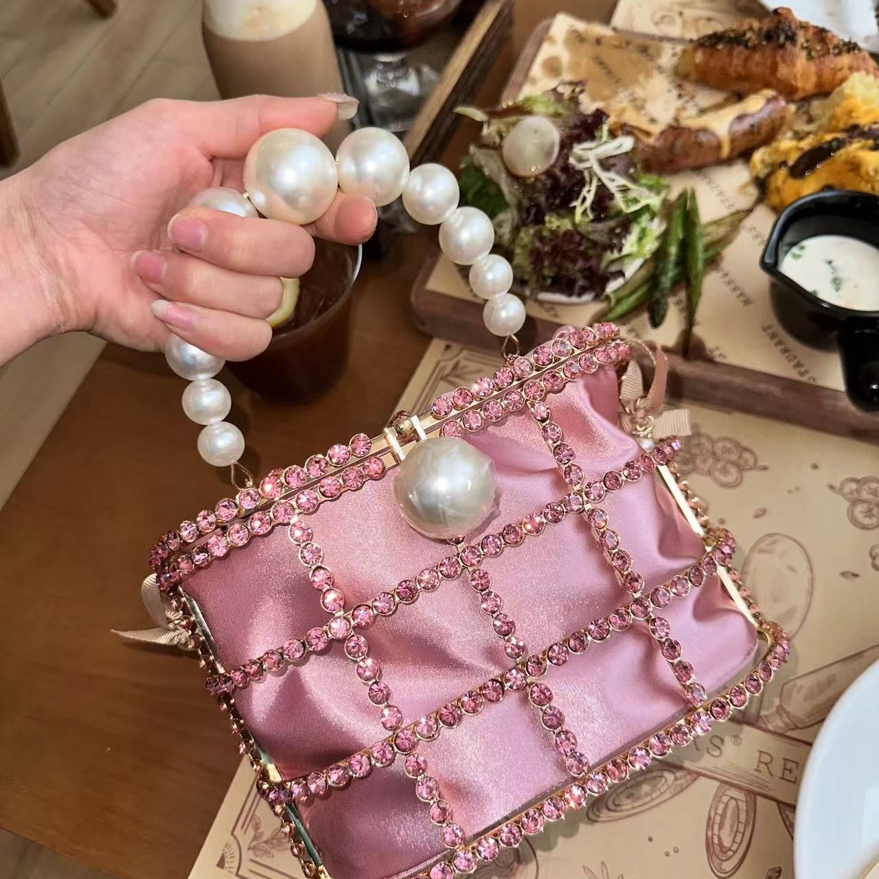 Bolsa de Balde Strass e Perola