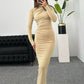  Vestido Longo Manga Comprida