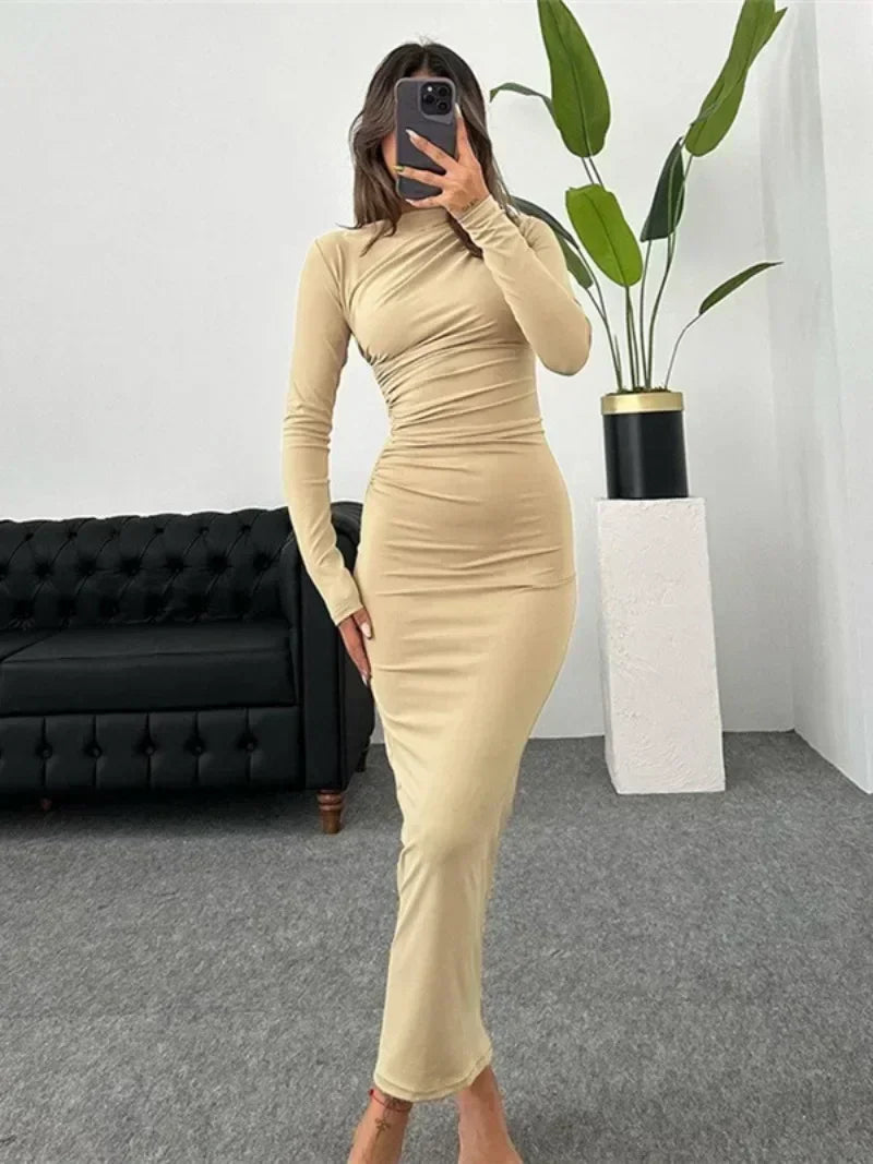  Vestido Longo Manga Comprida
