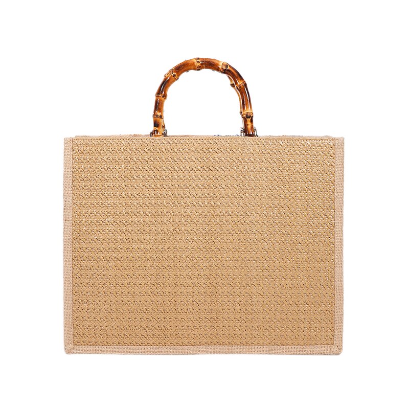  Bolsa  Bordada com Alça Bambu