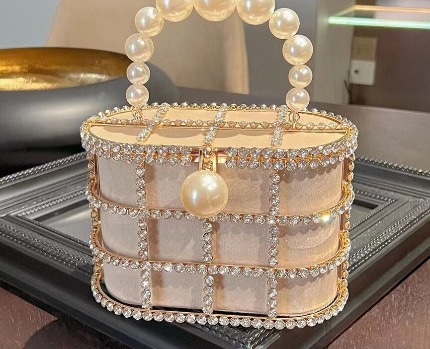 Bolsa de Balde Strass e Perola