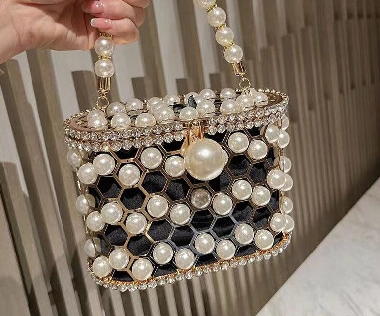 Bolsa de Balde Strass e Perola