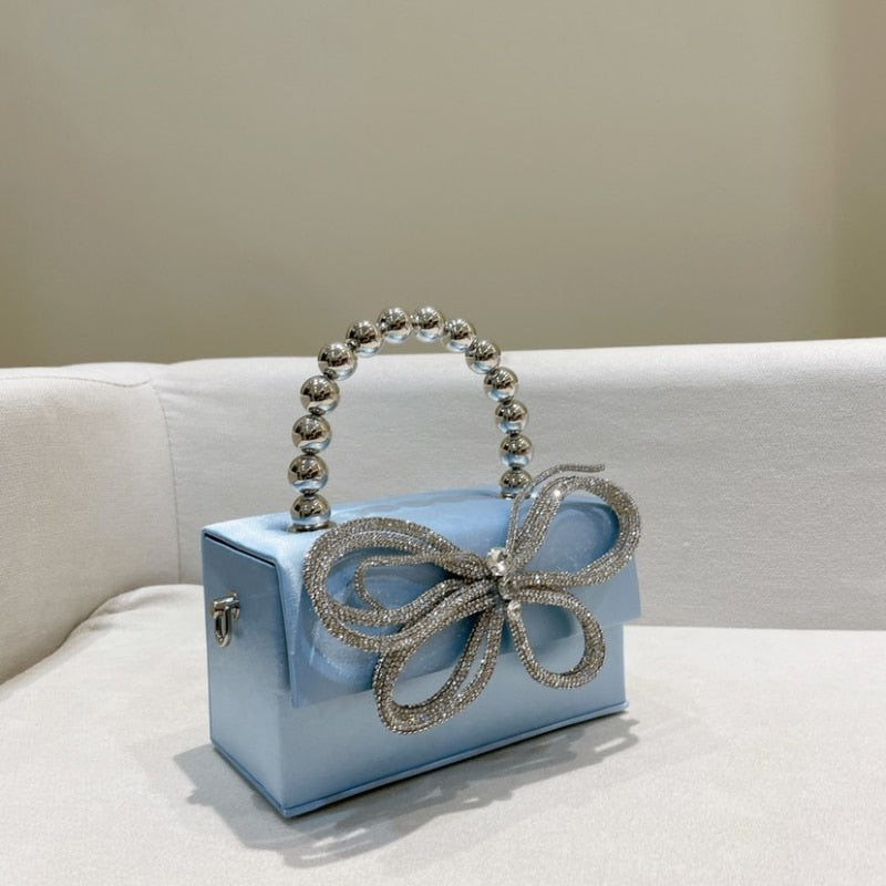 Mini Bolsa Strass Laço