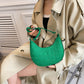 Bolsa Meia Lua de Couro Croco