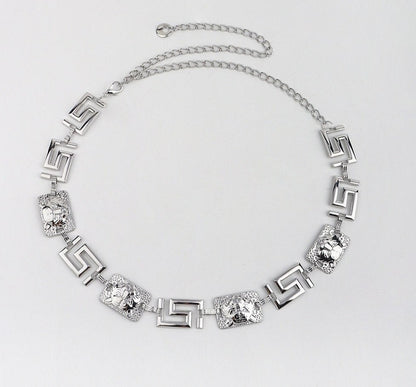 Cinto Corrente Leao Metal  Feminino
