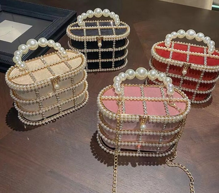 Bolsa de Balde Strass e Perola