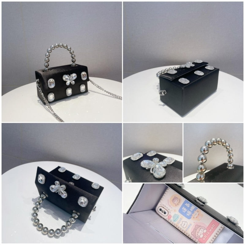 Mini Bolsa Strass Laço