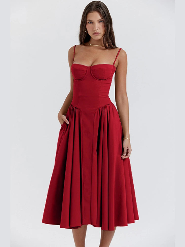  Vestido Longo Corset Retro 