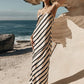 Elegant Satin Zebra Stripes Maxi Dress Women Sexy Spaghetti Straps Slim Long Summer Dress 2023 Backless Party Beach Dress