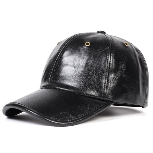 Boné de Couro Masculino Ajustável