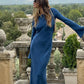   Vestido Longo Gola Alta Azul
