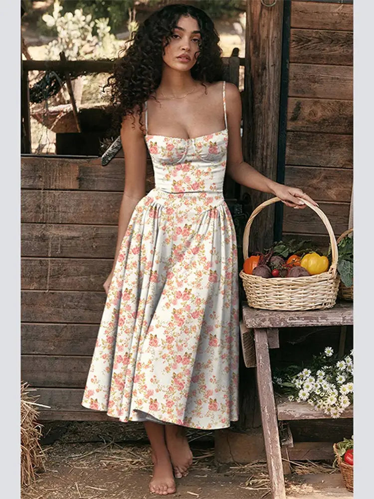  Vestido Longo Corset Retro 