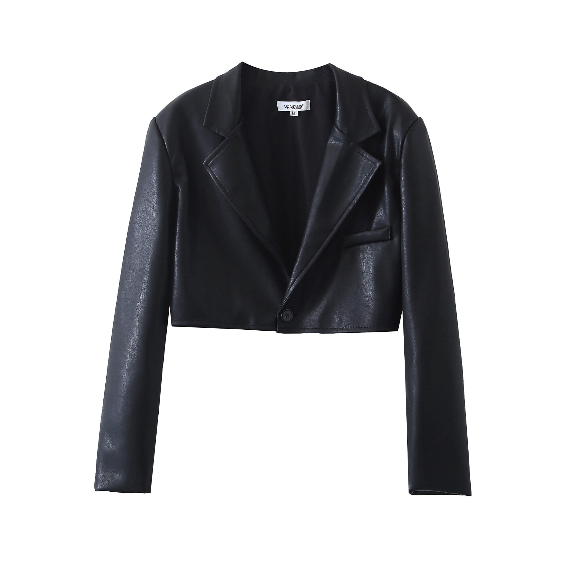 Blazer Cropped e Mini Saia Couro