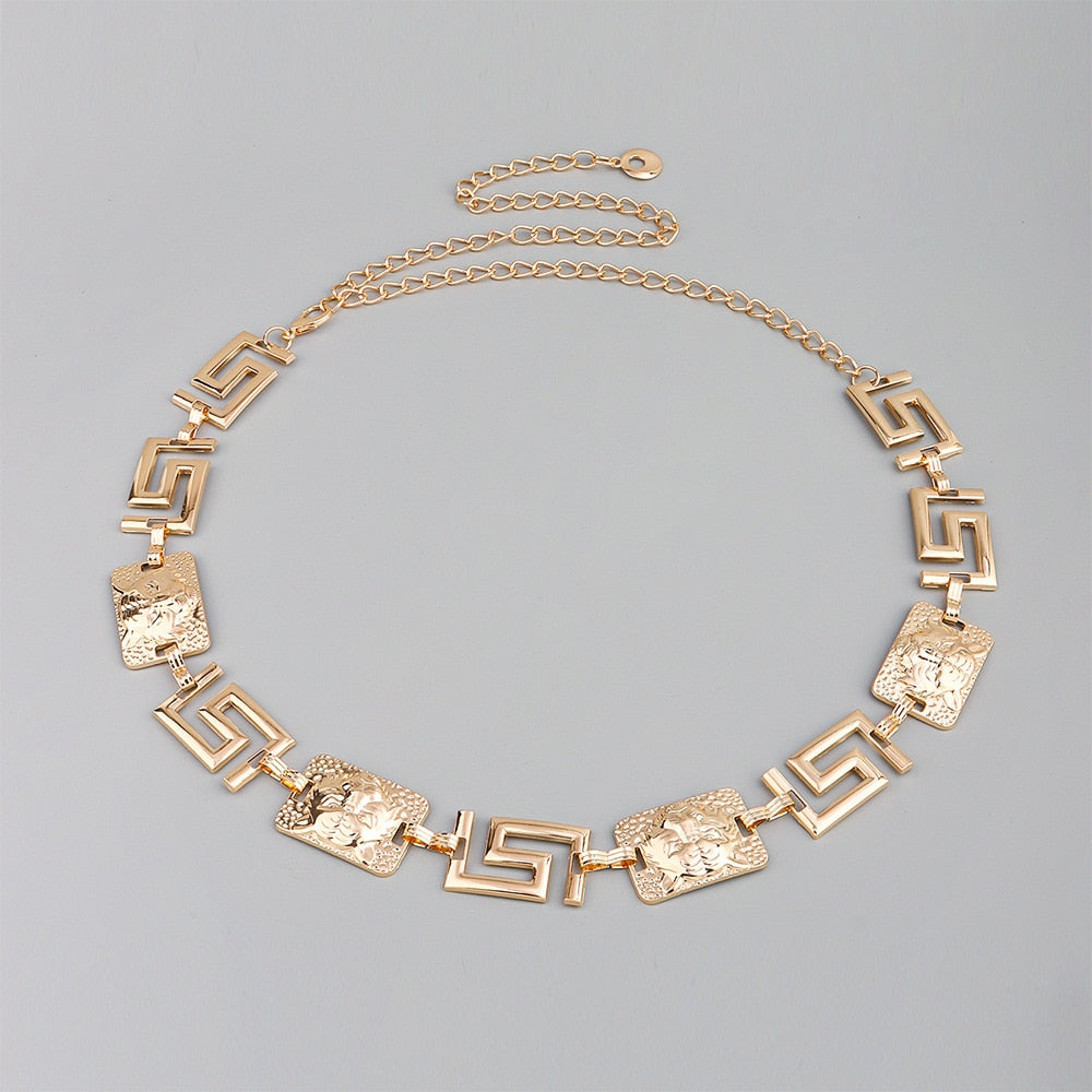 Cinto Corrente Leao Metal  Feminino 