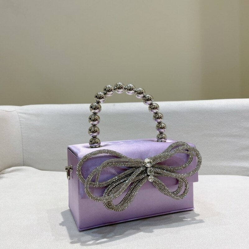 Mini Bolsa Strass Laço