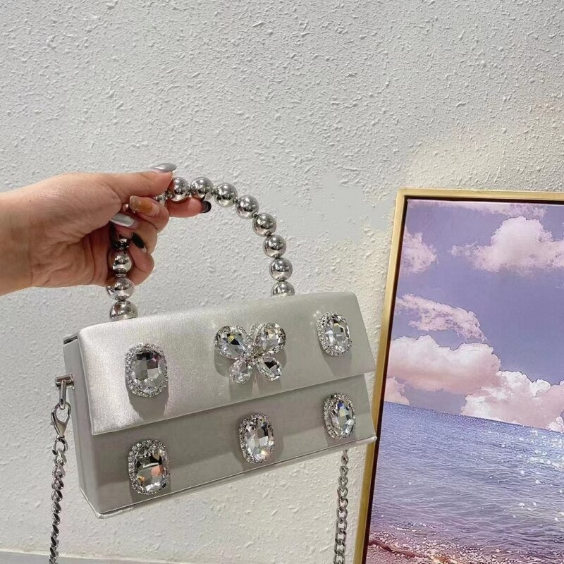 Mini Bolsa Strass Laço