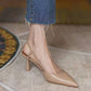 Scarpin Nude Ponta Preta