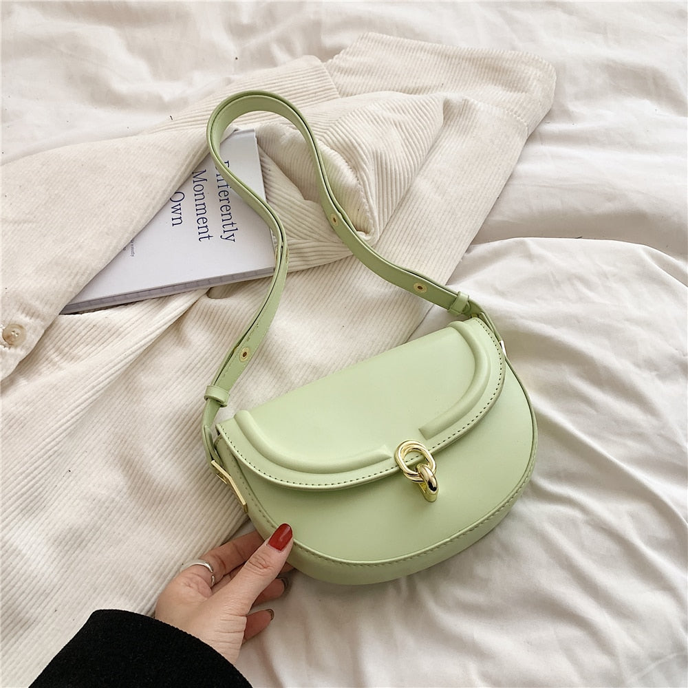 Bolsa de Ombro de Couro Verde