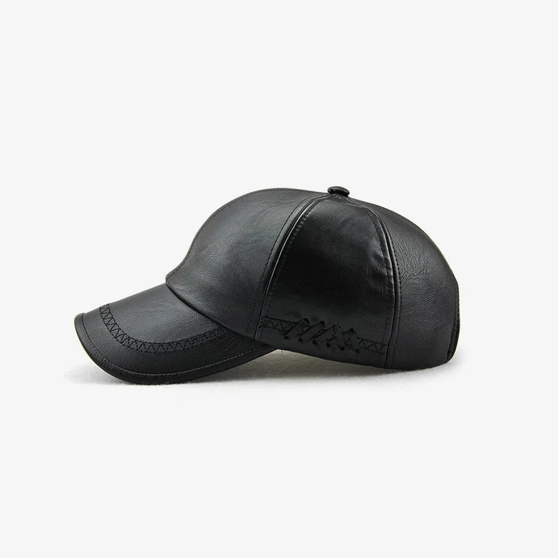 Boné de Couro PU Masculino Estilo Urbano