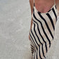 Elegant Satin Zebra Stripes Maxi Dress Women Sexy Spaghetti Straps Slim Long Summer Dress 2023 Backless Party Beach Dress