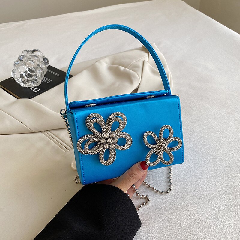 Mini Bolsa Caixa Quadrada Strass