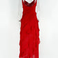 Vestido Longo no Chiffon com Babados