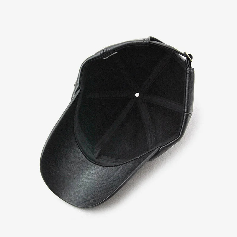 Boné de Couro PU Masculino Estilo Urbano