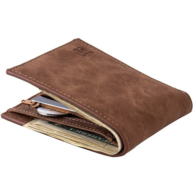 Carteira Masculina de Couro Clássica com Zíper