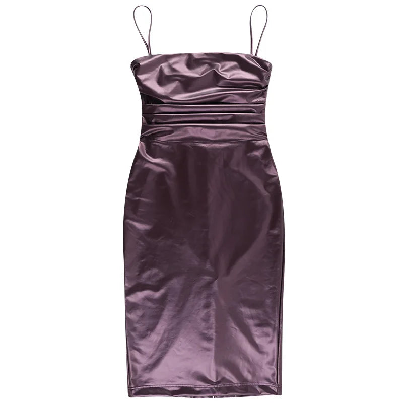 Vestido Midi de Couro