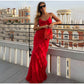 Vestido Longo no Chiffon com Babados