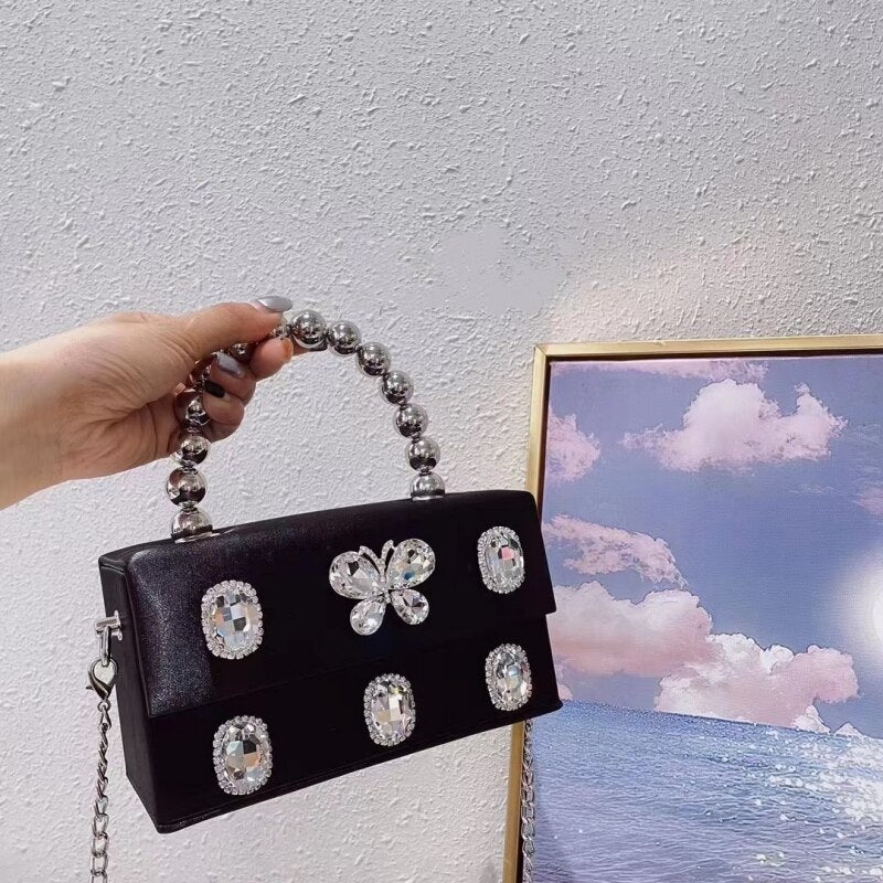 Mini Bolsa Strass Laço