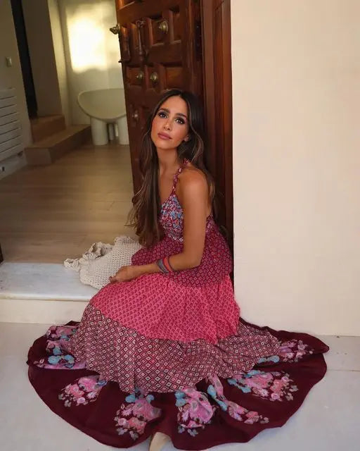 Vestido Longo com Babados