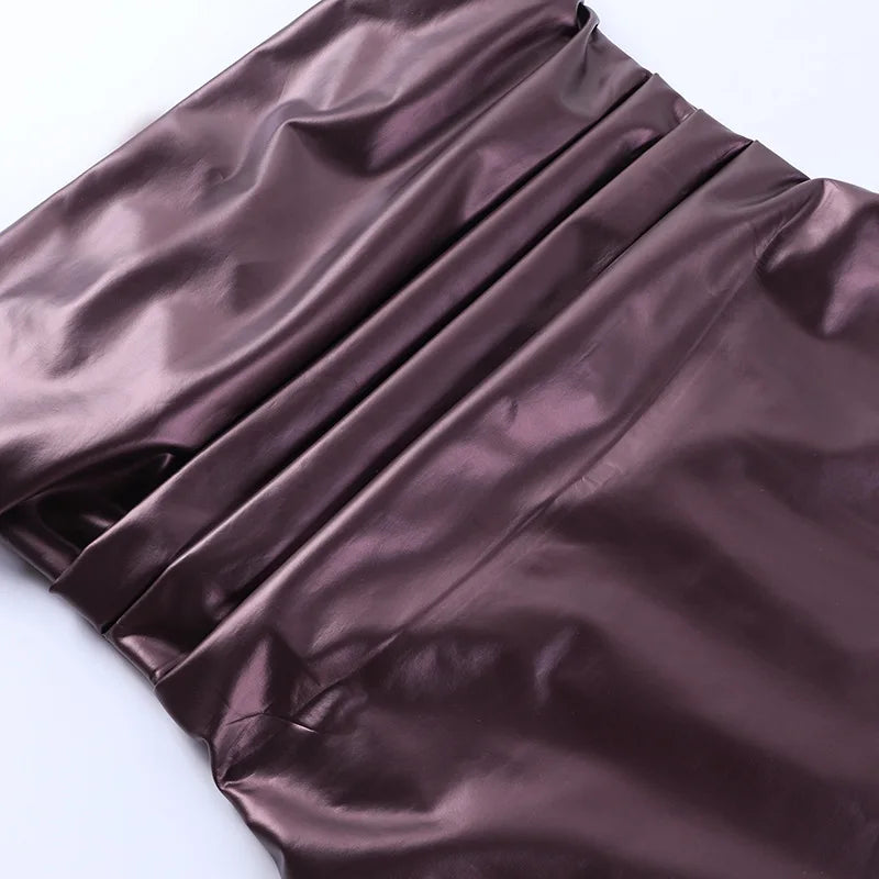 Vestido Midi de Couro