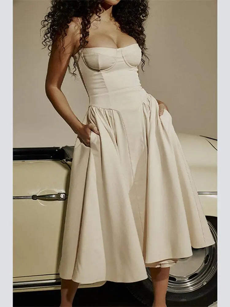  Vestido Longo Corset Retro 