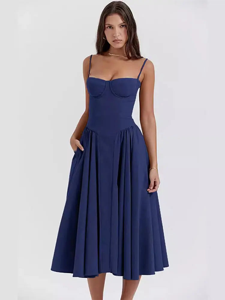  Vestido Longo Corset Retro 