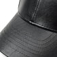 Boné de Couro Preto Masculino Estilo Hip Hop