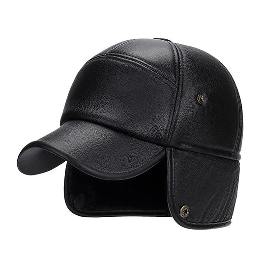 Boné Masculino de Couro com Proteção Térmica