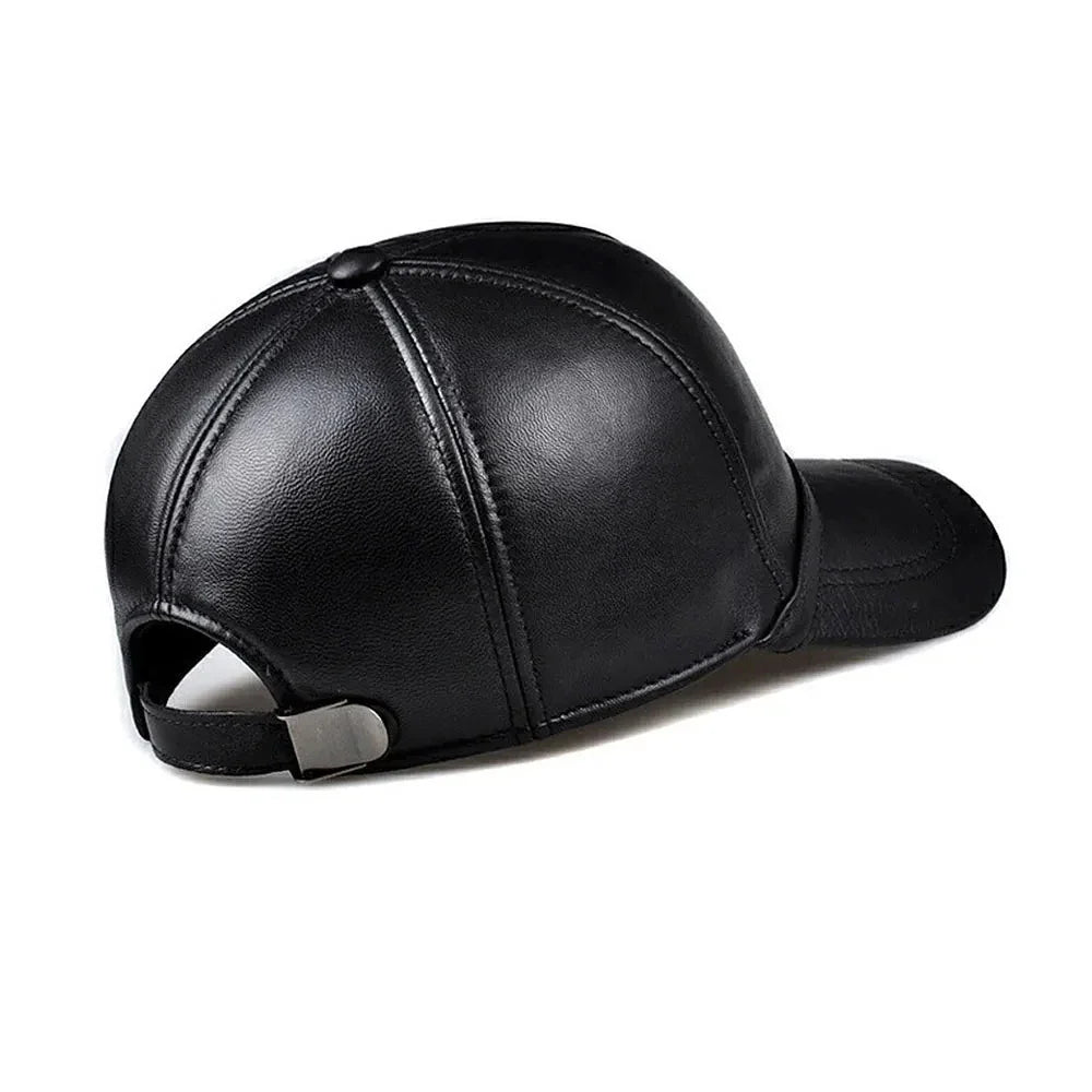 Boné Masculino de Couro Legítimo Ajustável