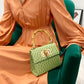 Bolsas de Mão de Bambu Avestruz Verde